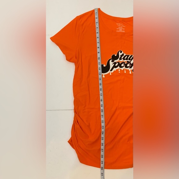Time and Tru Maternity Graphic Tee Orange Size Large (12-14) Halloween Spooky - Picture 3 of 10